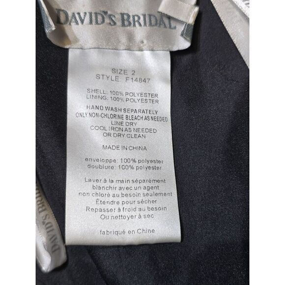 Davids Bridal Black Strapless Halter Bridesmaid Dress Size 2 Style‎ F14847 - Picture 8 of 13